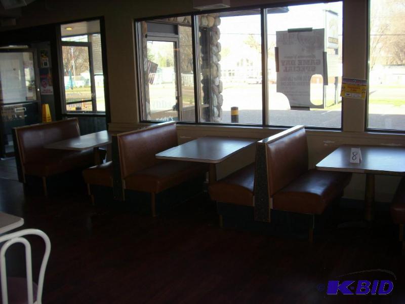 4 tables with bench seating...