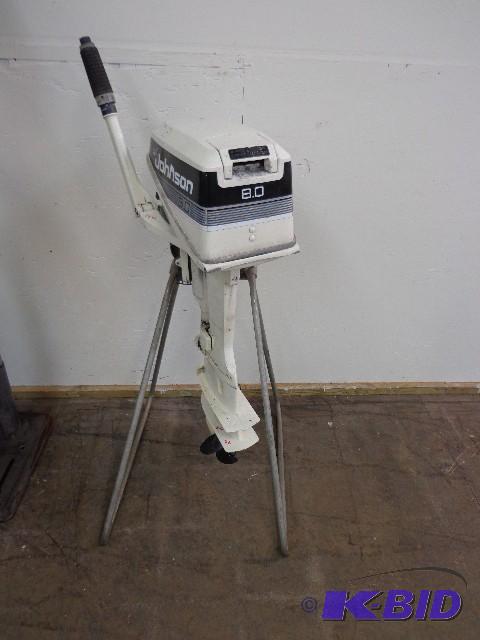 lot 10 image: Johnson 8.0 Boat Motor Model # JBRL...
