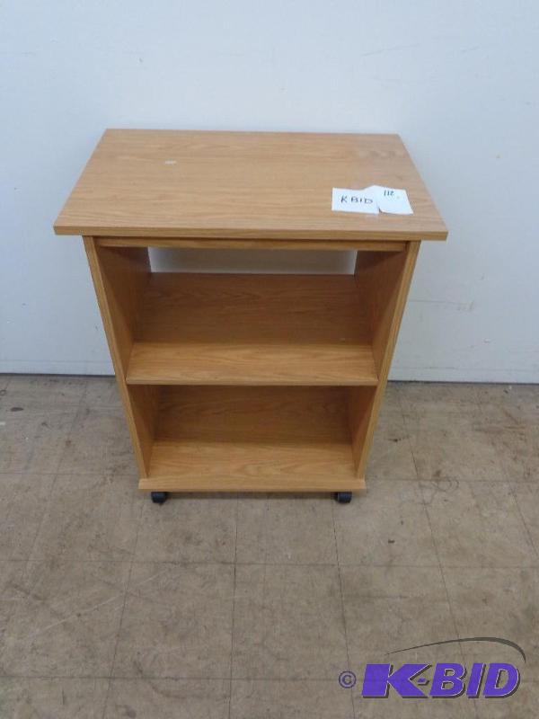 lot 112 image: 3 Unit Shelf on Wheels 23.5" x...