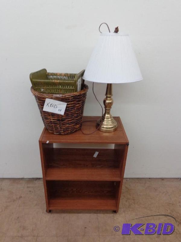 lot 118 image: Waste Basket, Magazine Rack, Lamp &...