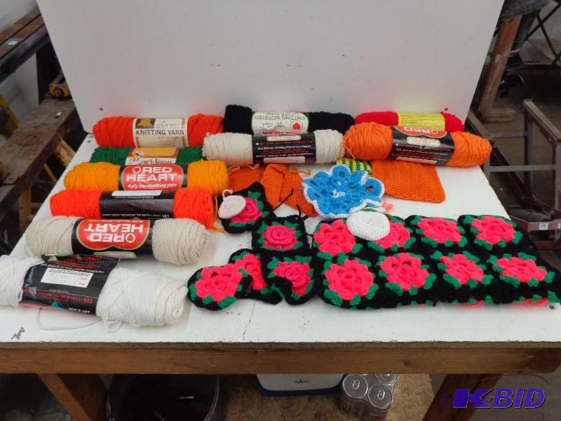 lot 23 image: Assorted Yarn and Knitted Items Yar...