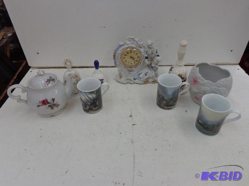 lot 49 image: Ceramic Clock, Teapots, Coffee Cups...