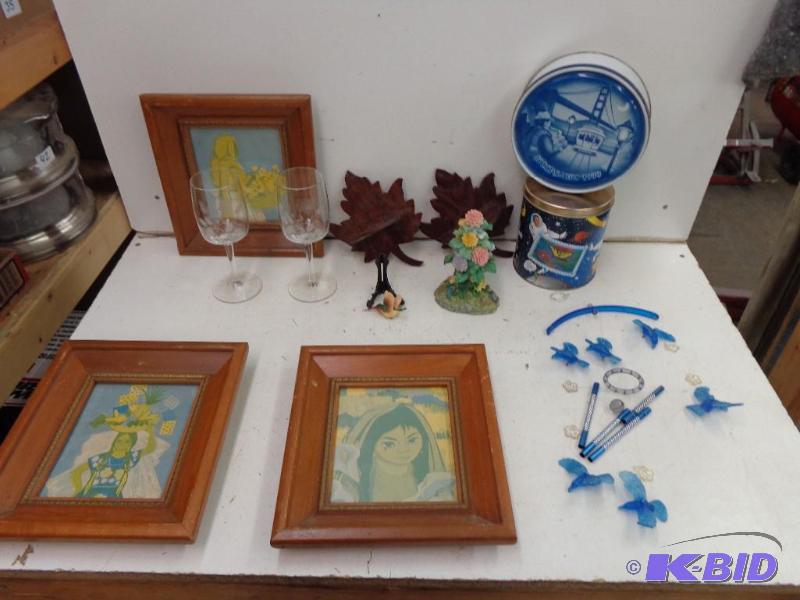 lot 50 image: Pictures, Shelves, Wine Glasses and...