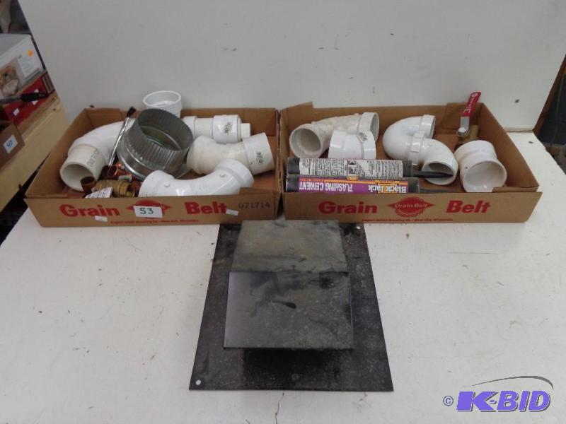 lot 53 image: Assorted PVC Elbows, Rooftop Airven...