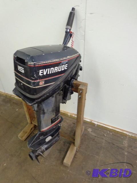 lot 8 image: Evinrude 15 Boat Motor Model # E15R...