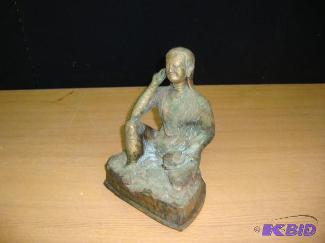 Copper Statue, 9in tall...