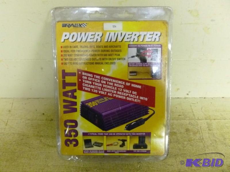 lot 22 image: Rally 350 watt power inverter, bran...