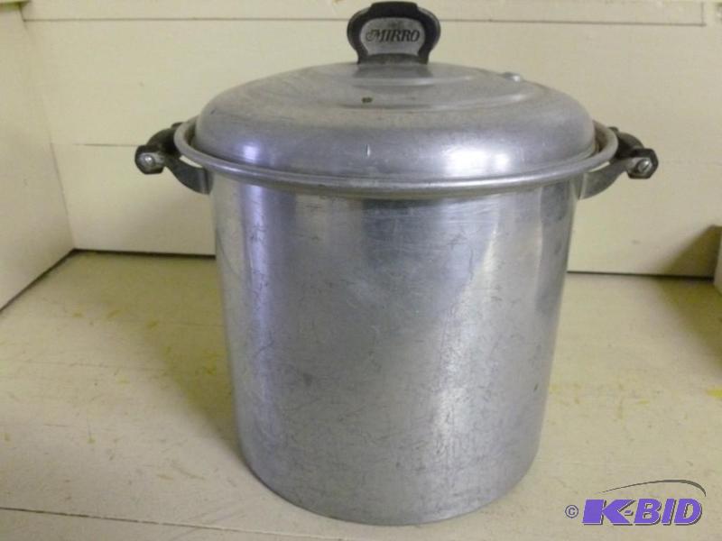 lot 250 image: Large Mirror aluminum canning kettl...