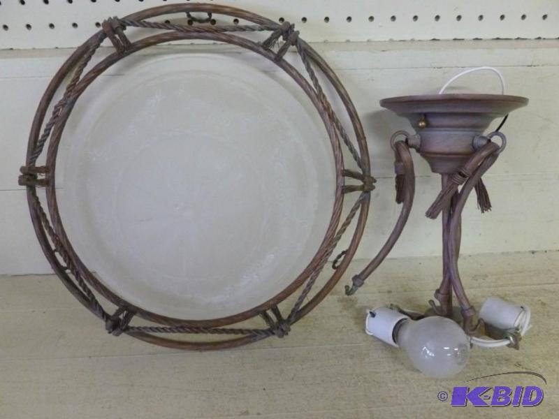 lot 263 image: Heavy duty glass globe and painted ...
