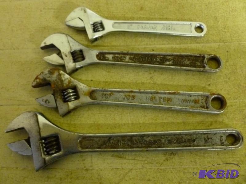 lot 27 image: Lot of four crescent type wrenches,...