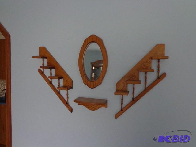 lot 42 image: Solid Oak Decorative Display Set Wi...