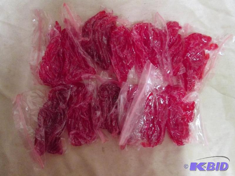 Lot of 12 bags of 4 jig worms. Red ...
