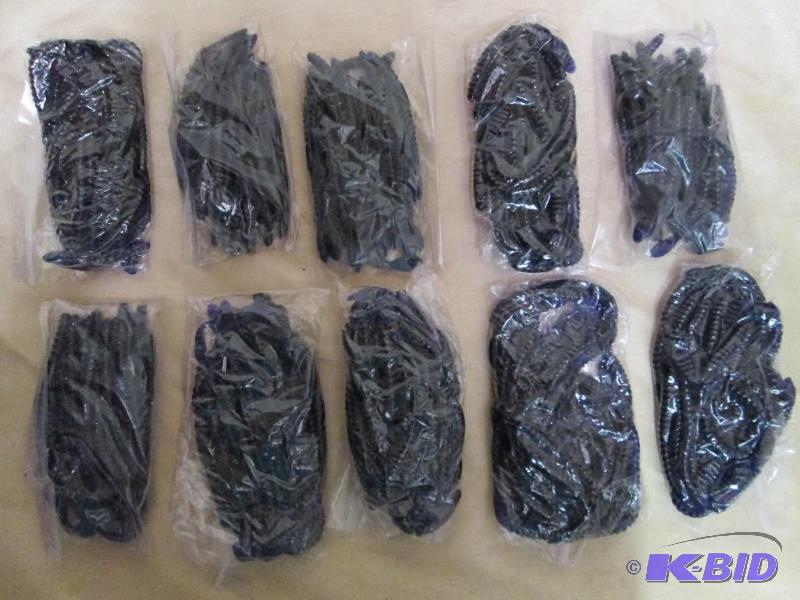 Lot of 10 bags of 6 jig worms. Dark...