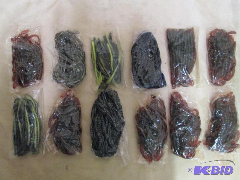 Lot of 12 bags of 4 and 6 jig worms...