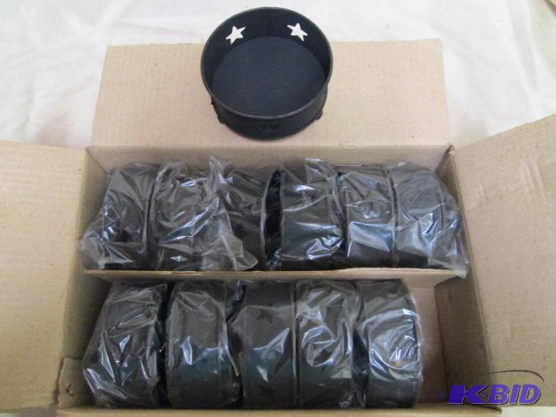 Lot of 12 metal candle holders with...
