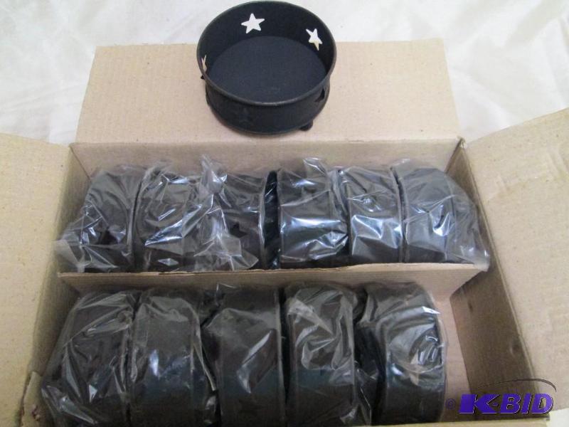 Lot of 12 metal candle holders with...