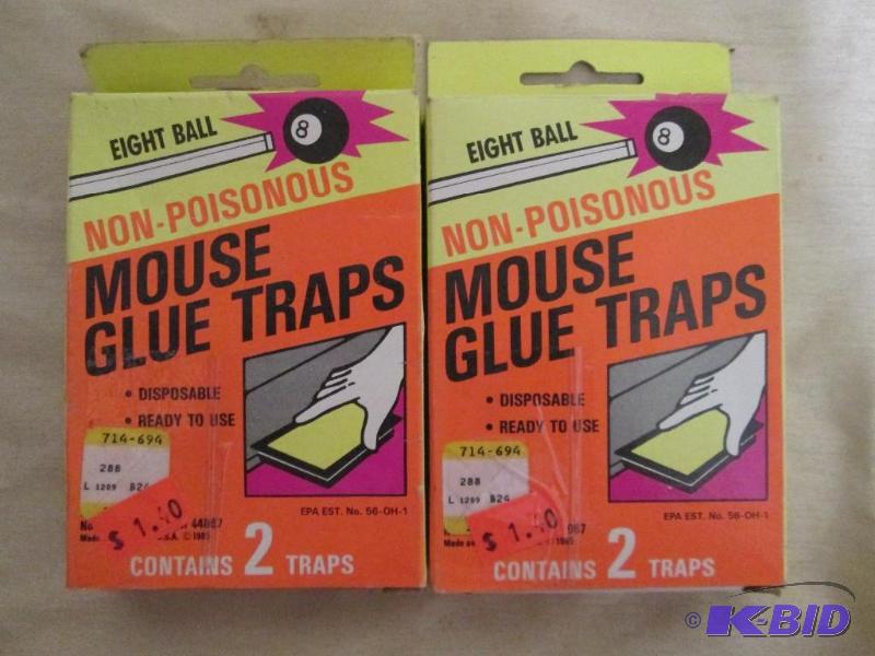 Pair of Eight Ball mouse glue traps...