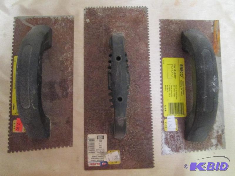 Lot of 3 Barco carpeting trowels....
