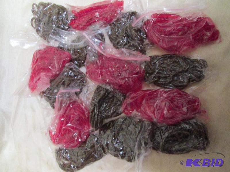 Lot of 15 bags of 6 jig worms. 9 pu...