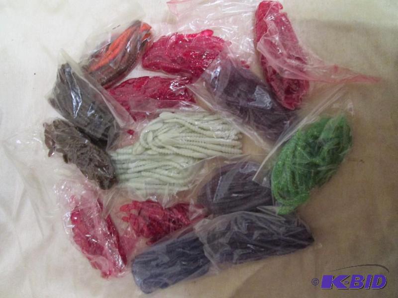 Lot of 15 bags of 4 and 6 jig worms...