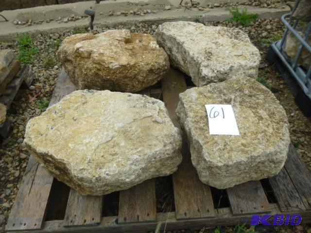 lot 61 image: Lot of 4 Linestone Outcropping Ston...