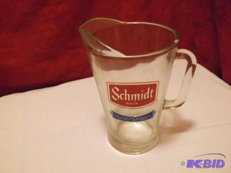 lot 15 image: Large Schmidt glass pitcher in exce...