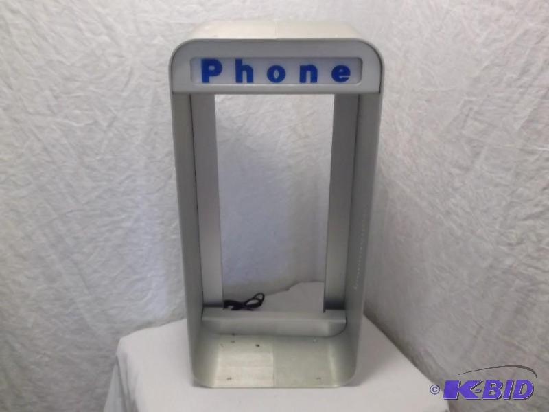lot 46 image: Lighted pay phone enclosure heavy a...