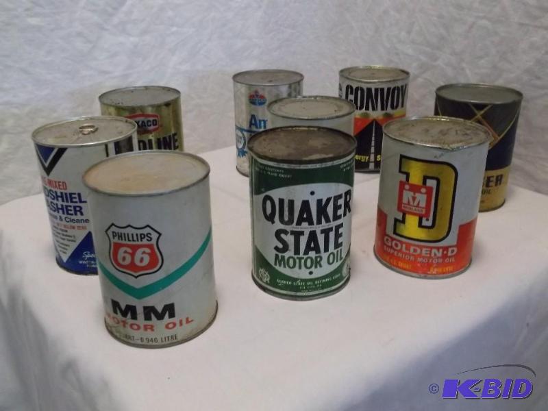 lot 54 image: Vintage Oil metal & cardboard c...