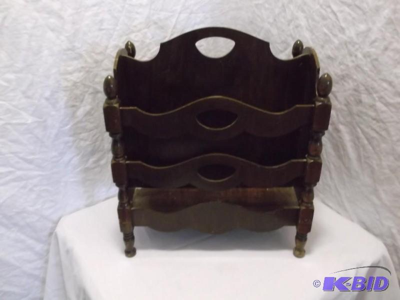lot 6 image: Vintage news paper  magazine rack ...