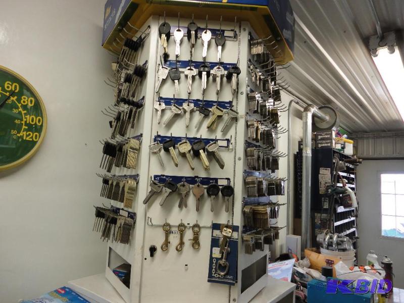 Ilco key cutter, stand and about 11...