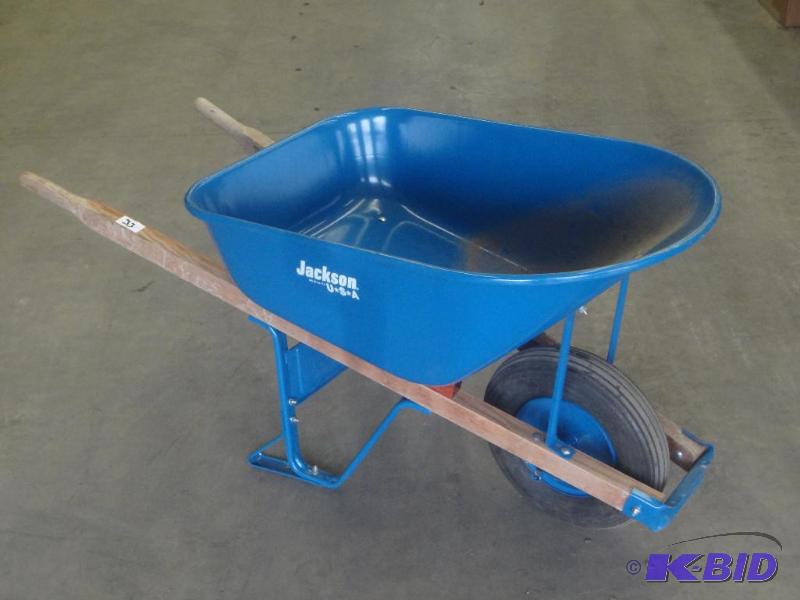lot 33 image: Like New Jackson Steel Wheel Barrel...