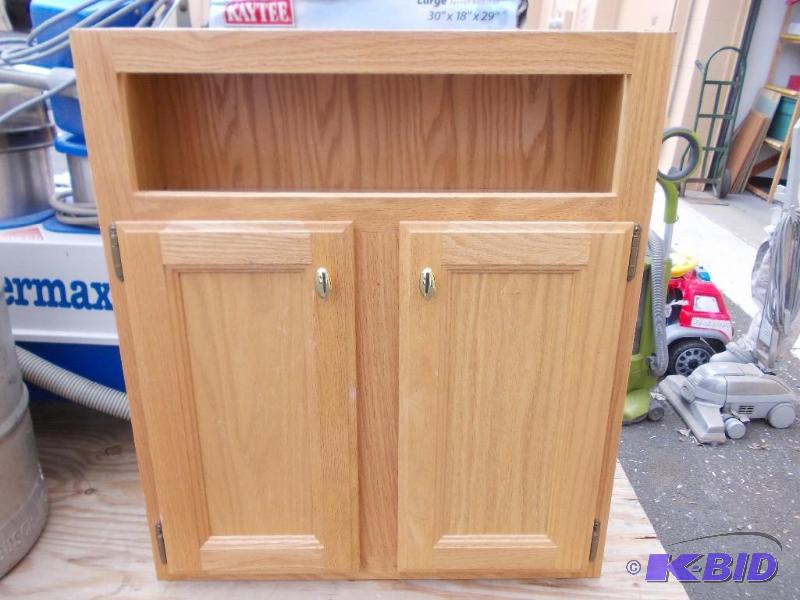 lot 17 image: Oak Wall Cabinet With 2-Drawers &am...