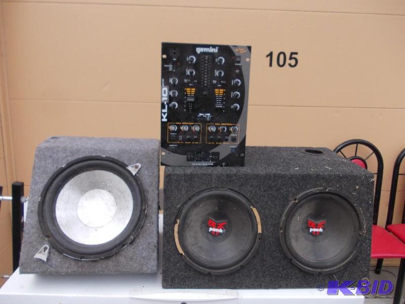 lot 18 image: Gemini Pre Amp Mixer & 2 Speake...
