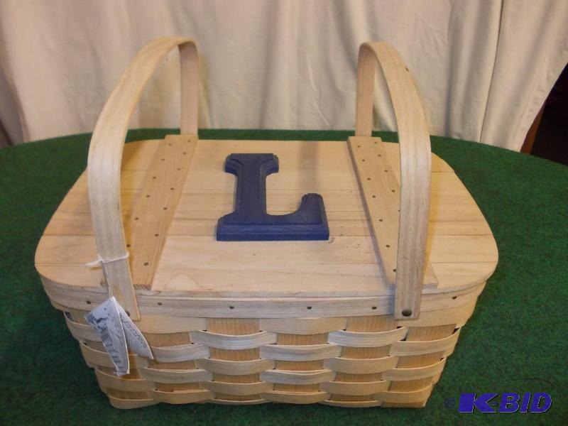 lot 50 image: Basketville Picnic Basket With Init...
