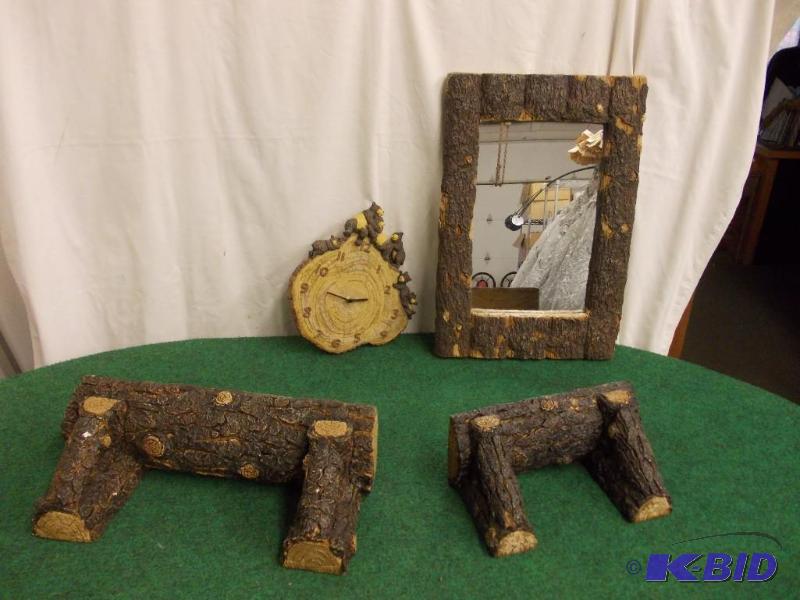 lot 51 image: Box Lot Of Assorted Resin Log Decor...