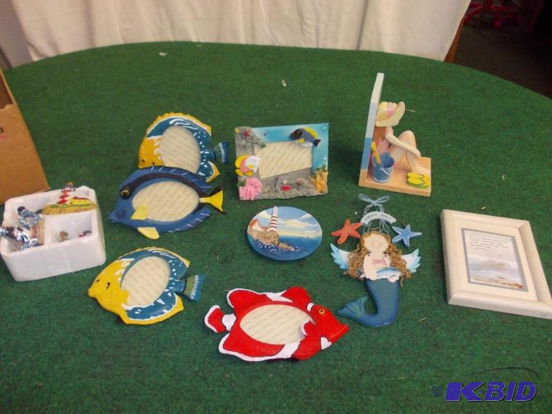 lot 76 image: Box Lot Of Fish Frames, Book End, M...