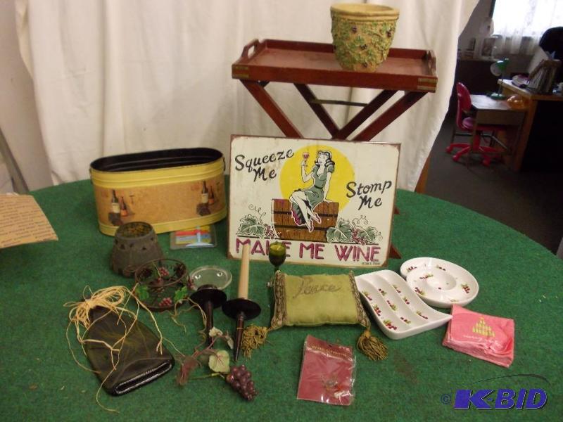 lot 87 image: Folding Serving Table, Box Lot Of W...