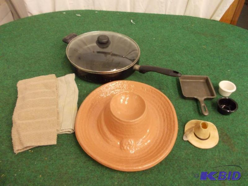 lot 97 image: Large Skillet With Lid, Cowboy Hat ...
