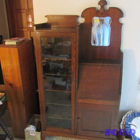 lot 1 image: Antique Oak Secretary