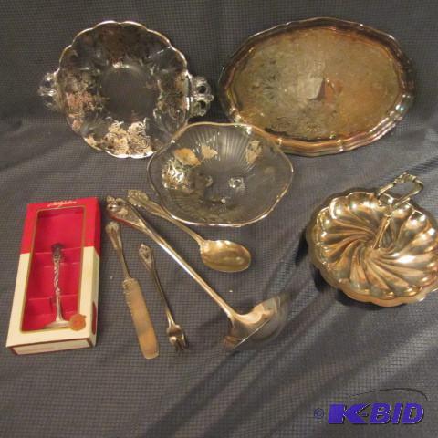 lot 119 image: Flatware, Silver dishes