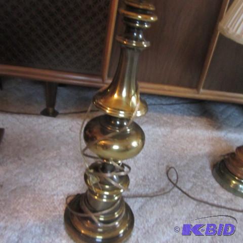 lot 157 image: Brass Lamps