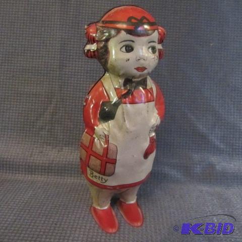 lot 186 image: Tin Windup Betty Girl