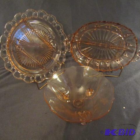 lot 354 image: Pink Depression Glass