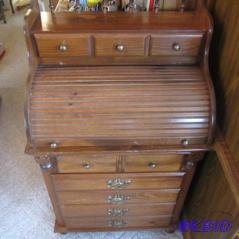 lot 76 image: Roll top Desk
