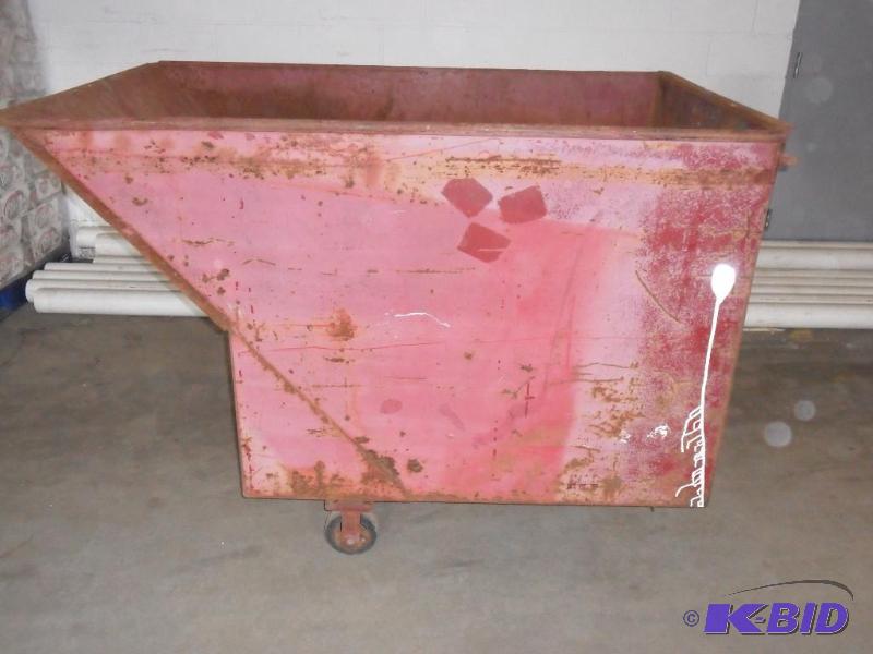 Three wheel material bin or dump bi...