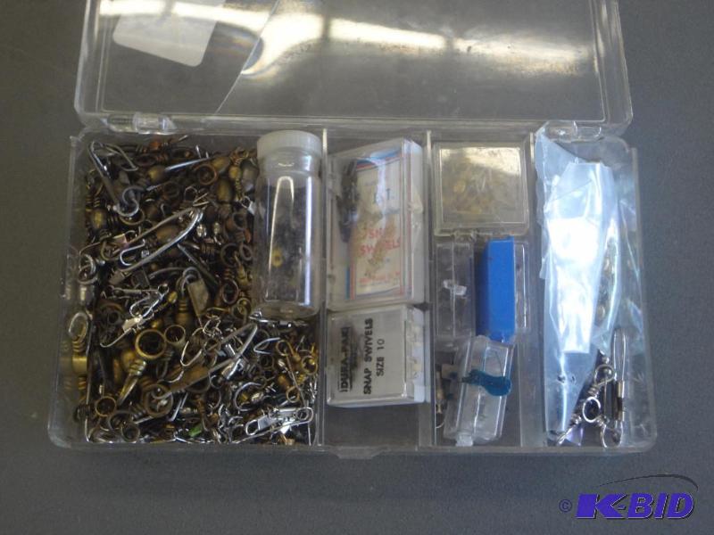 Box Full Of Misc Swivels &amp Etc...