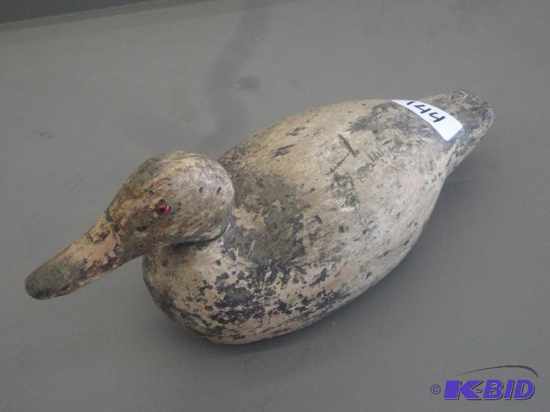 Hand-Carved Wooden Duck Decoy...