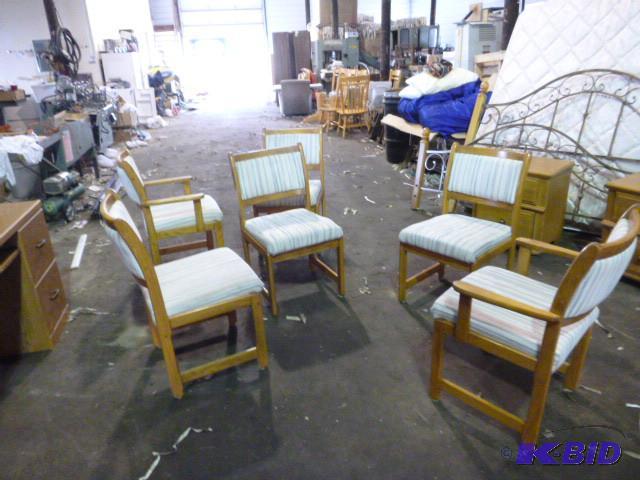 lot 230 image: 6 Wood Padded Chairs...