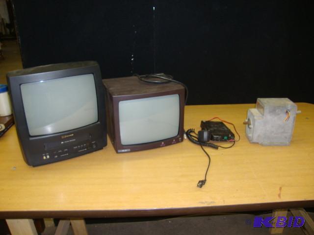 lot 133 image: Lot of Motor, CB Radio, & 2 TVs...