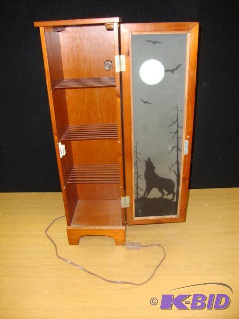 lot 72 image: Lighted Wolf Cabinet...